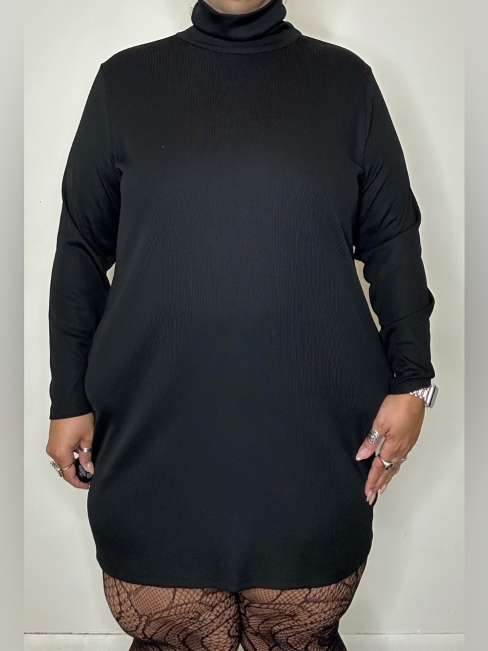 H&M Polyester Turtleneck Mini Dress